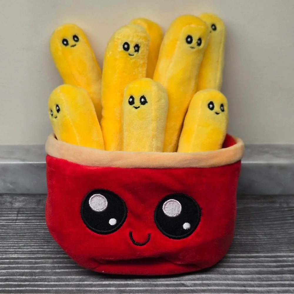 PLOOFS, Series 1, 2 in 1 Snack Pals French Fries Plush Toy,‎ Removable Fry, Cute
